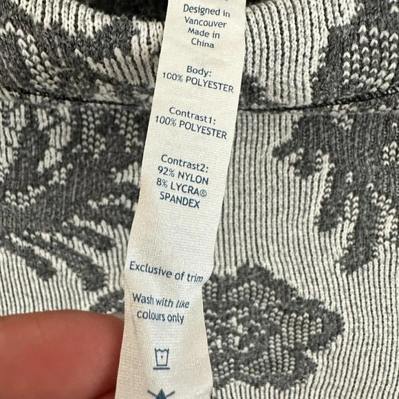 Lululemon Sweatshirt Womens size 6 Fleet Street Heathered Black Floral Sweater - Picture 10 of 16